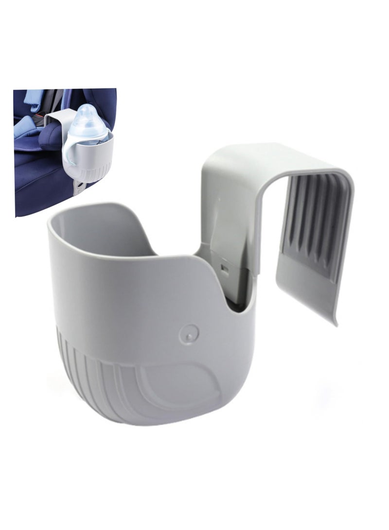 SYOSI Car Seat Cup Holder, Drink Bottle Holder Child Safety, Seat Drink Holder Non-slip, Classic Gray Cup Organizer Portable, ABS Elastic Hook Cup Holder Universal Multi-purpose Cup Holder for Car Seat - Image 1