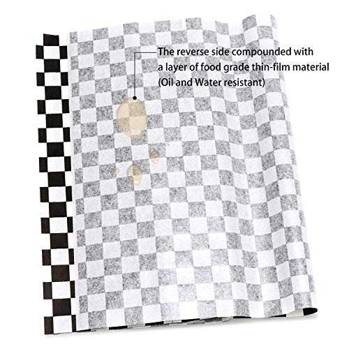 EUSOAR Sandwich Wrap Paper, 11" x 10" Dry Wax Deli Paper 200pcs, Grease Resistant Black Burger Food Basket Liner for Burrito Omelette Patties Taco, Restaurants, Churches, BBQ, Party - Image 5