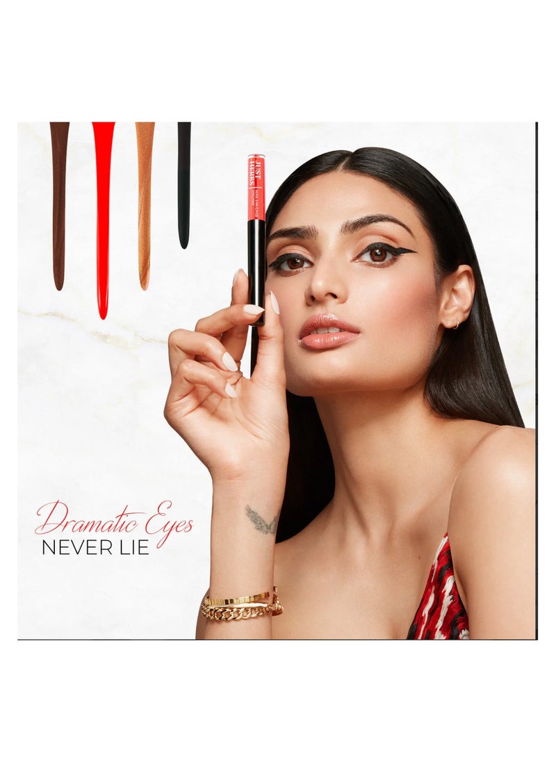 Just Herbs Herb Enriched Waterproof Eyeliner Organic With Jojoba Oil & Vitamin E - 09 - Nutty Brown 2.5ml  - Image 2
