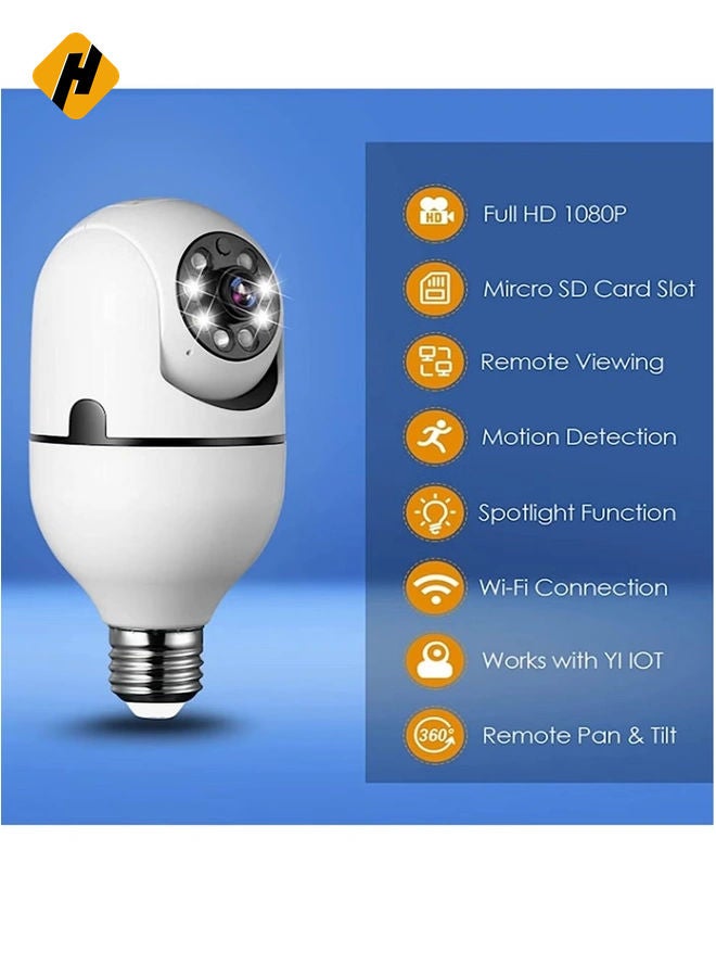 HuHa Pan Tilt Security Light Camera V380 130W dpi Smart Wireless WIFI Full Color Bulb Camera 2.4Ghz 360 Degree E27 Panoramic IP Camera  - Image 2