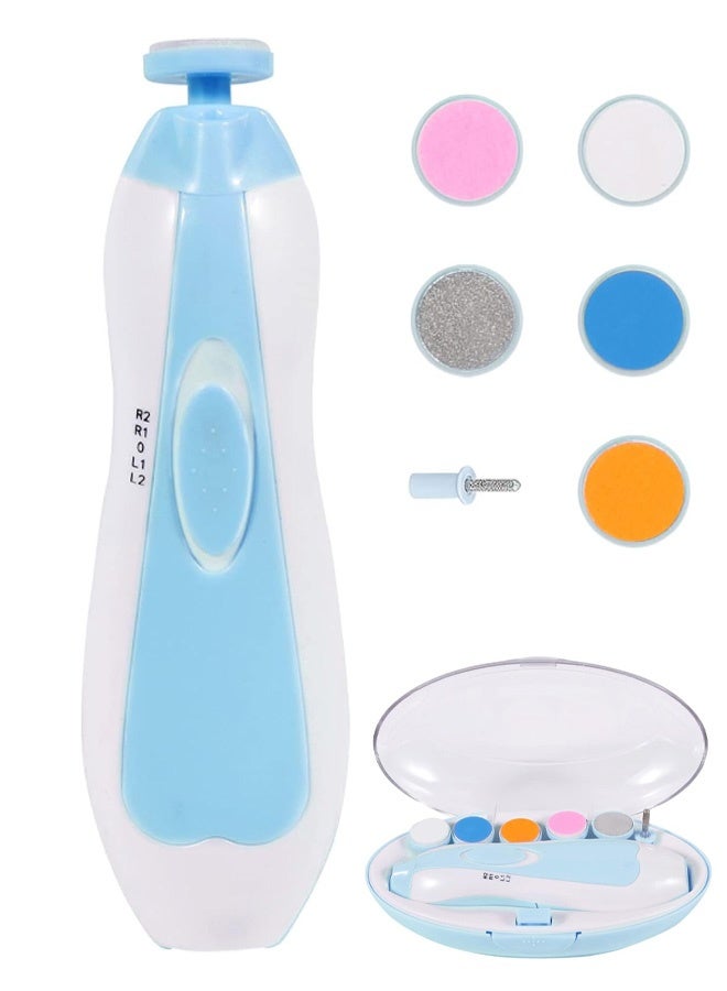 Electric Nail Clipper, 6 in 1 Electronic Baby Nail Clipper File Safe Grinding Heads Nail Trimmer Set for Newborn Manicure - Image 1