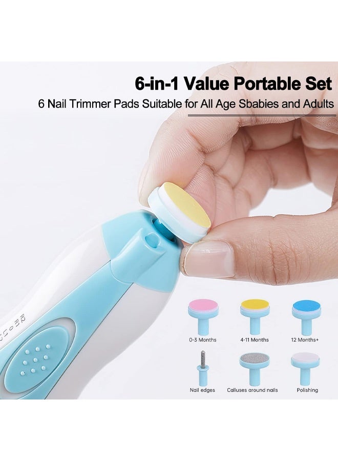 Electric Nail Clipper, 6 in 1 Electronic Baby Nail Clipper File Safe Grinding Heads Nail Trimmer Set for Newborn Manicure - Image 3