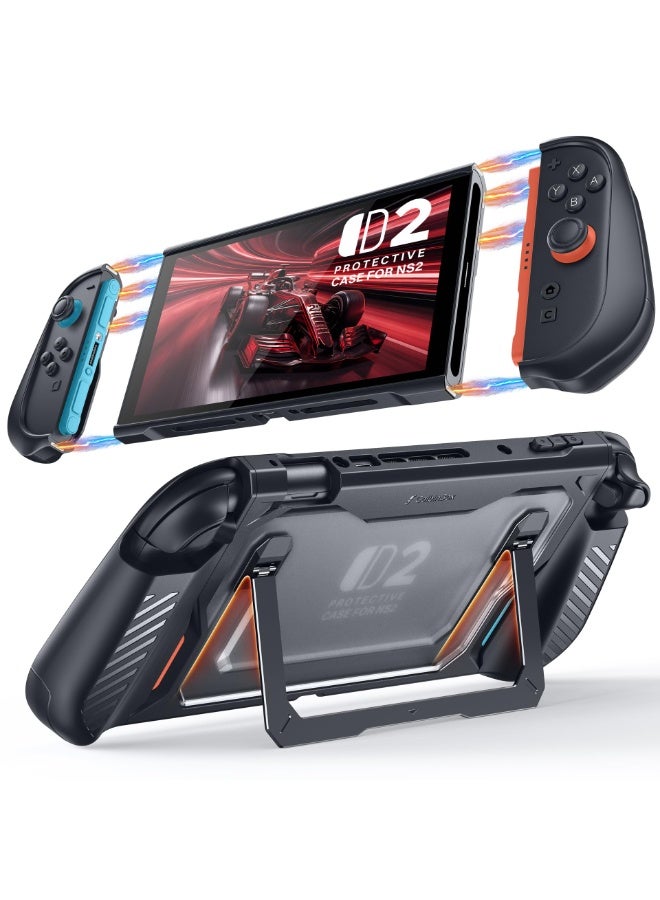 GolbinBox Magnetic Split Case for Nintendo Switch 2 with Kickstand, Black | Full-Body Cover with Aluminum Stand, Detachable Joy-Con Covers, Military-Grade Drop Protection, Anti-Slip Grip - Image 1