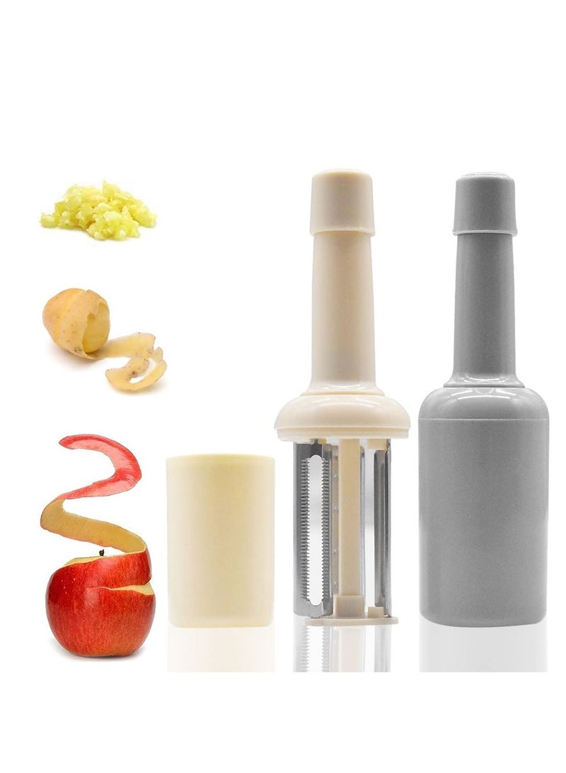 SYOSI 4 in 1vegetable Peeler Stainless Steel, 2 Pcs Fruit Peeler Professional Multifunction, Potato Grater Peeling Knife  with Plastic Handle for Making Delicious Salads Vegetarian Noodles Fruit Scraper - Image 1