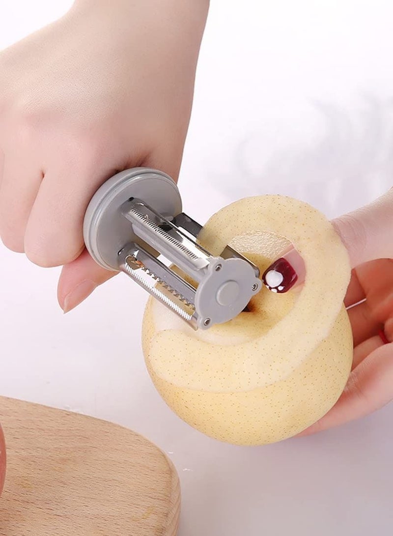 SYOSI 4 in 1vegetable Peeler Stainless Steel, 2 Pcs Fruit Peeler Professional Multifunction, Potato Grater Peeling Knife  with Plastic Handle for Making Delicious Salads Vegetarian Noodles Fruit Scraper - Image 5