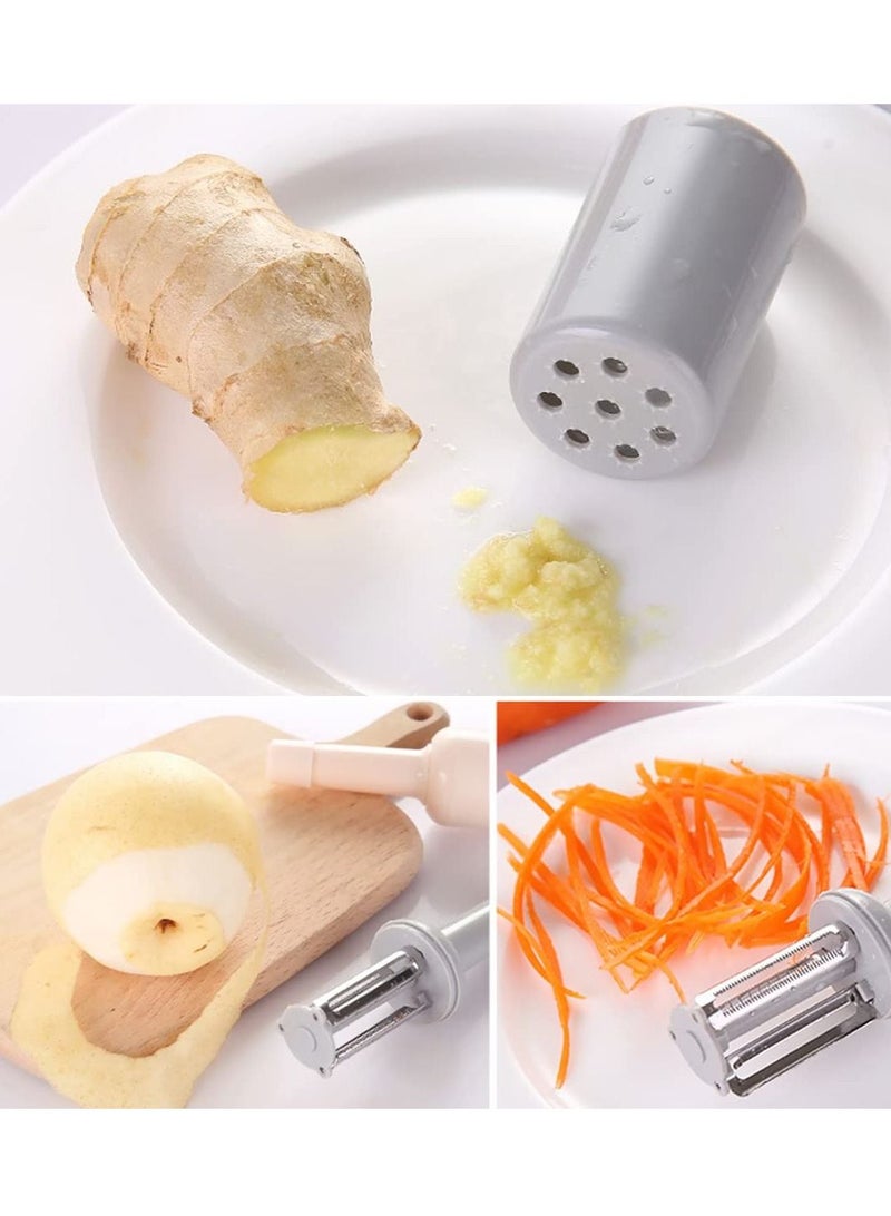 SYOSI 4 in 1vegetable Peeler Stainless Steel, 2 Pcs Fruit Peeler Professional Multifunction, Potato Grater Peeling Knife  with Plastic Handle for Making Delicious Salads Vegetarian Noodles Fruit Scraper - Image 3