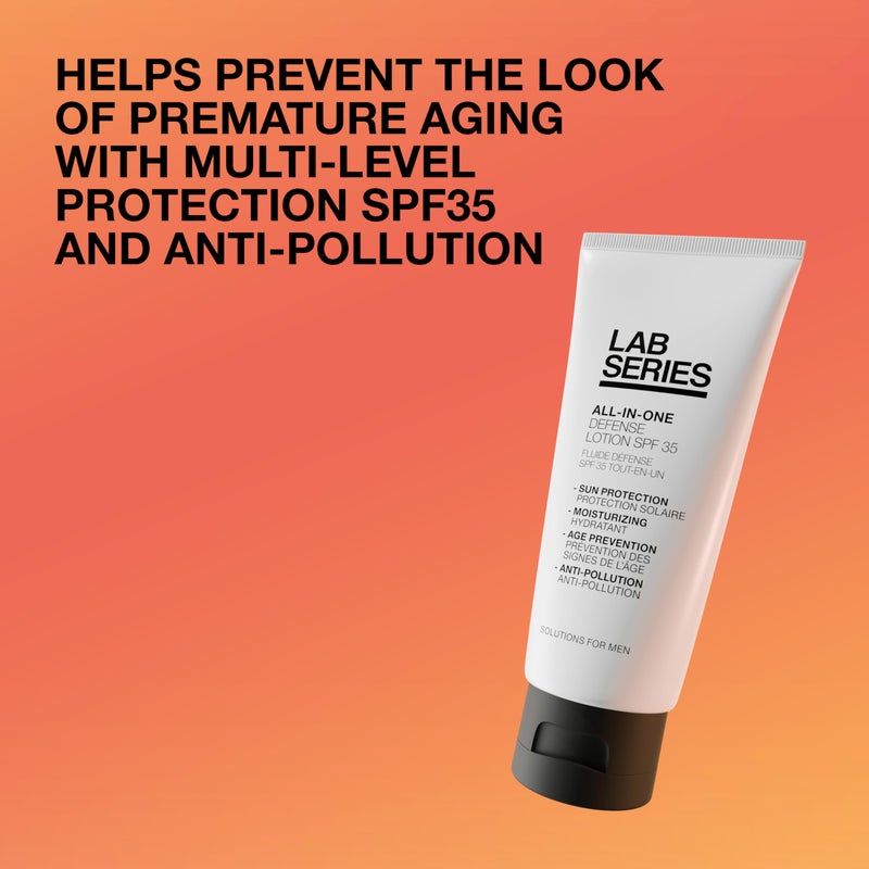 Lab Series Men's All-In-One Defense Face Lotion SPF 35 - Mineral Oil Free Sunscreen - Anti Aging Face Moisturizer with SPF - Skin Care for Men, 3.4 Fl Oz - Image 1