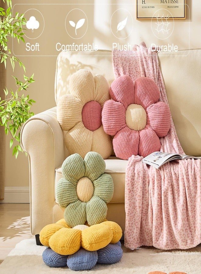 XIAIJIA Flower Pillow Flower Shaped Pillow Cushion Decorative Daisy Pillow for Bed Cute Throw Pillow Flower Floor Pillow Soft Seat Cushion Blue Flower Cushion 15.7" - Image 5