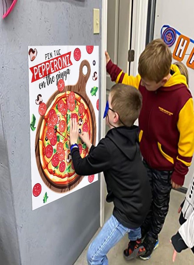 PARTYLOUD Pizza Party Games, Pin The Pepperoni on The Pizza, Pizza Italian Birthday Party Games Decoration Classroom Toddlers Preschool Party Supplies for Boys Girls Adults - Image 2