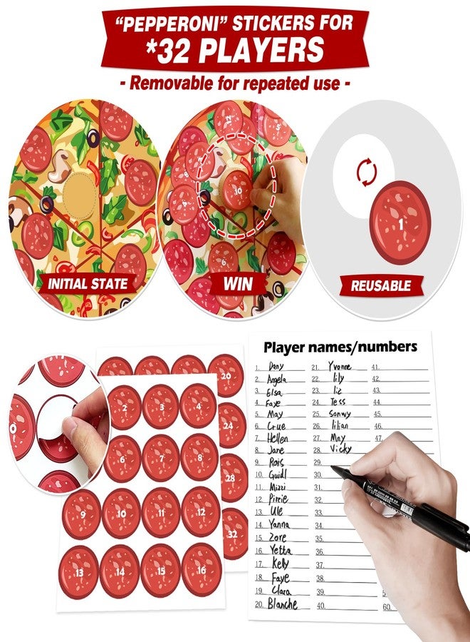 PARTYLOUD Pizza Party Games, Pin The Pepperoni on The Pizza, Pizza Italian Birthday Party Games Decoration Classroom Toddlers Preschool Party Supplies for Boys Girls Adults - Image 4