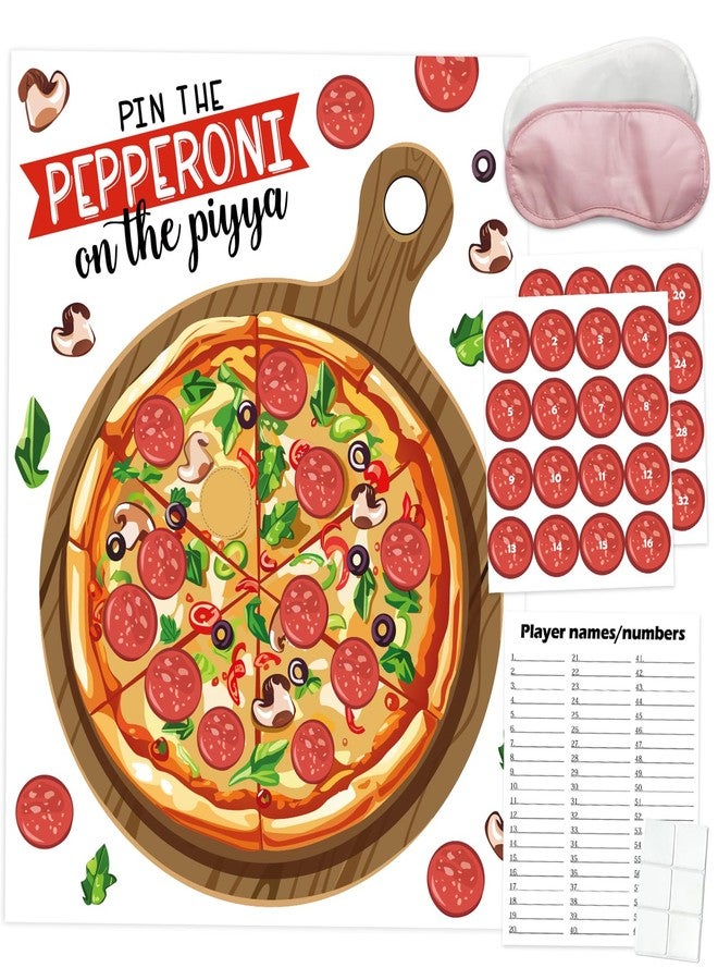 PARTYLOUD Pizza Party Games, Pin The Pepperoni on The Pizza, Pizza Italian Birthday Party Games Decoration Classroom Toddlers Preschool Party Supplies for Boys Girls Adults - Image 1