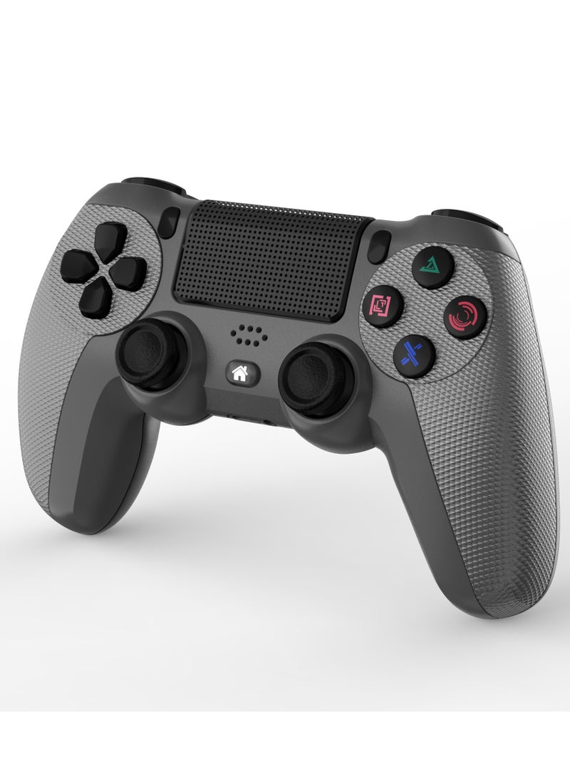 Wireless Controller Gamepad for PS4/PS4 Slim/PS4 pro/PC with USB Charge Cable with Dual Vibration, Clickable Touchpad, Audio Function, Light Bar and Anti-Slip (Grey)