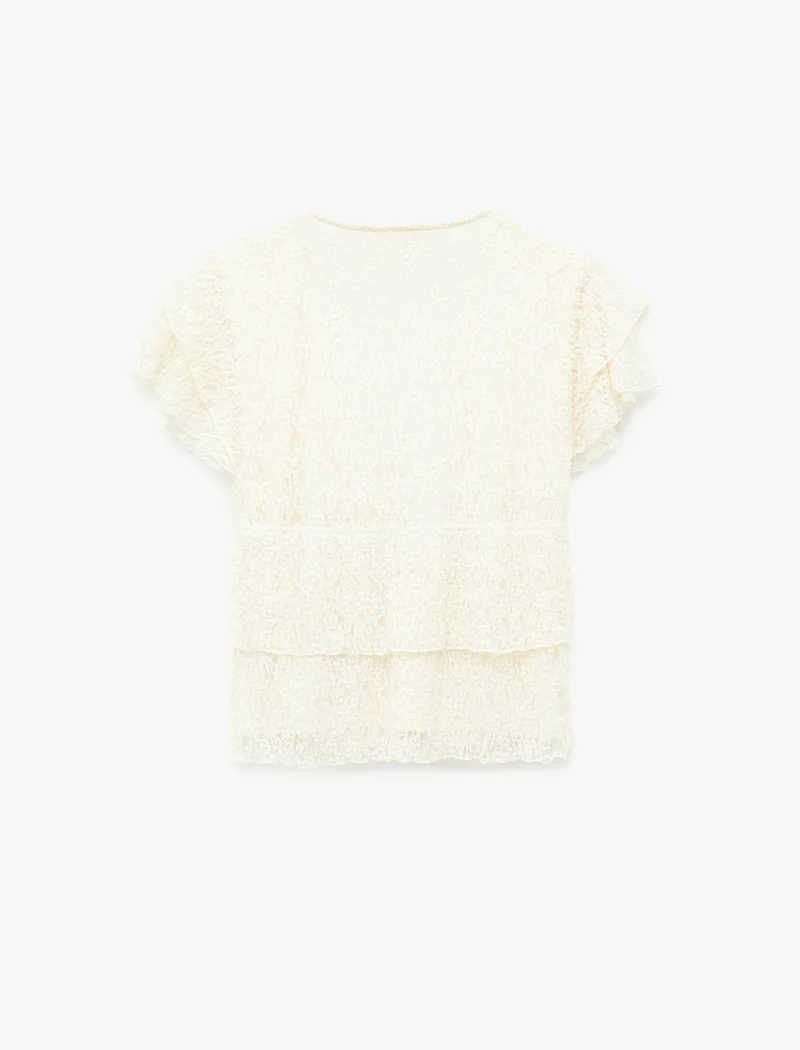Koton  Lace Tie Front Detail Top for Women | Best Price UAE