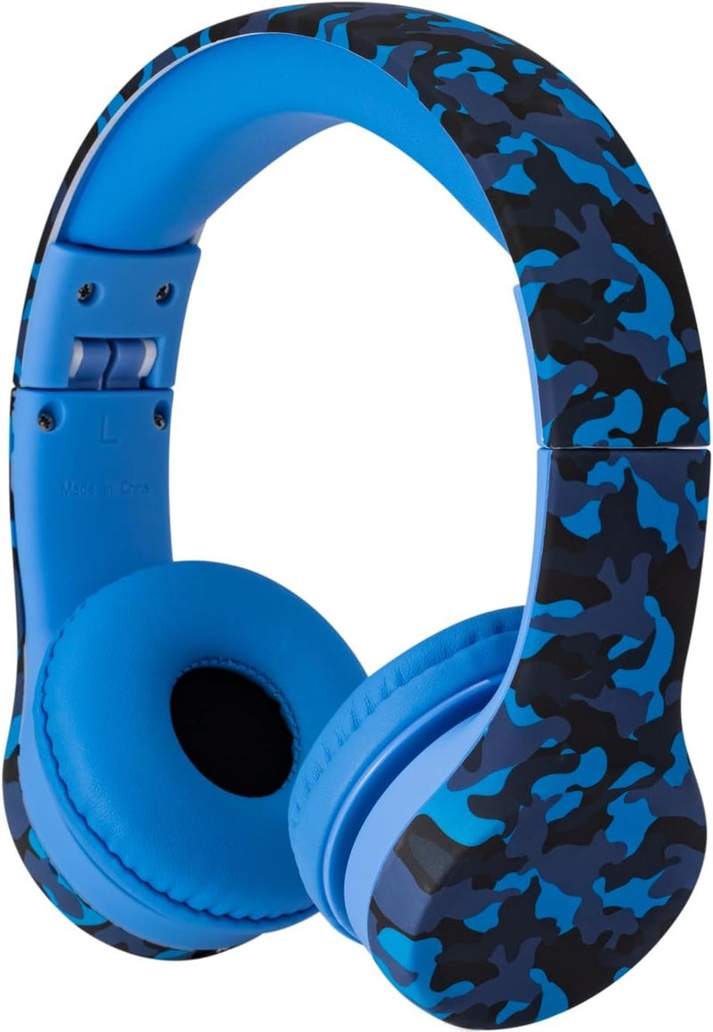 Snug Play+ Kids Headphones – Volume Limited 93dB for Safe Listening – Foldable, Durable Headphones for Toddlers, Boys & Girls – Tangle-Free Cord – Ideal for Travel, School, Tablets - Blue Camo - Image 1