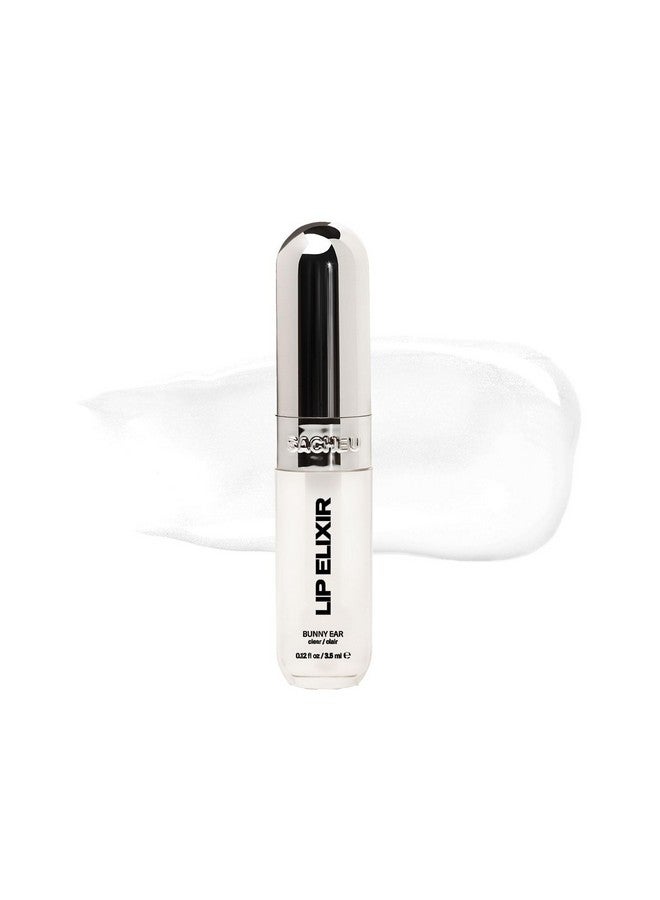 Sacheu Lip Elixir Nourishing and Hydrating Lipgloss. Moisturizing & Plumping Lip Gloss Enriched with Collagen. Non-Sticky Lip Color, Smooth High-Shine Finish. Vegan & Cruelty-Free, Bunny Ear - Clear - Image 1