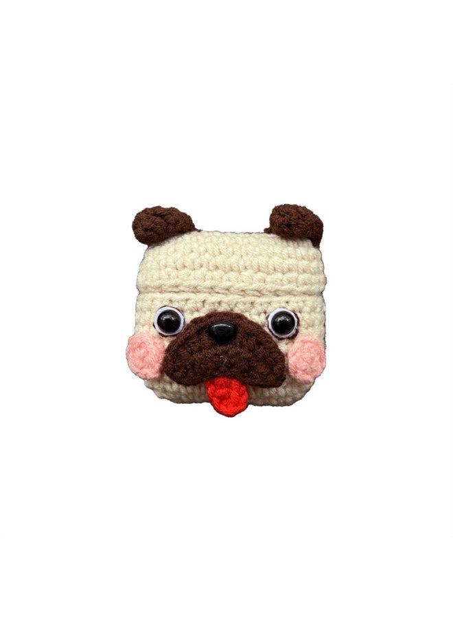 Generic - Pug For Apple AirPods Pro1/2/3 Generation Wireless Bluetooth Headset Protective Cover Autumn And Winter Knitted Female-Color:Knitted Pug-Applicable Model:airpods3 Generation - Image 1