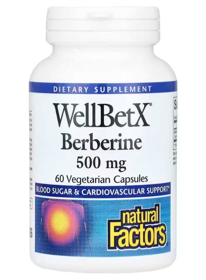 Natural Factors, WellBetX® Berberine, 500 mg , 60 Vegetarian Capsules