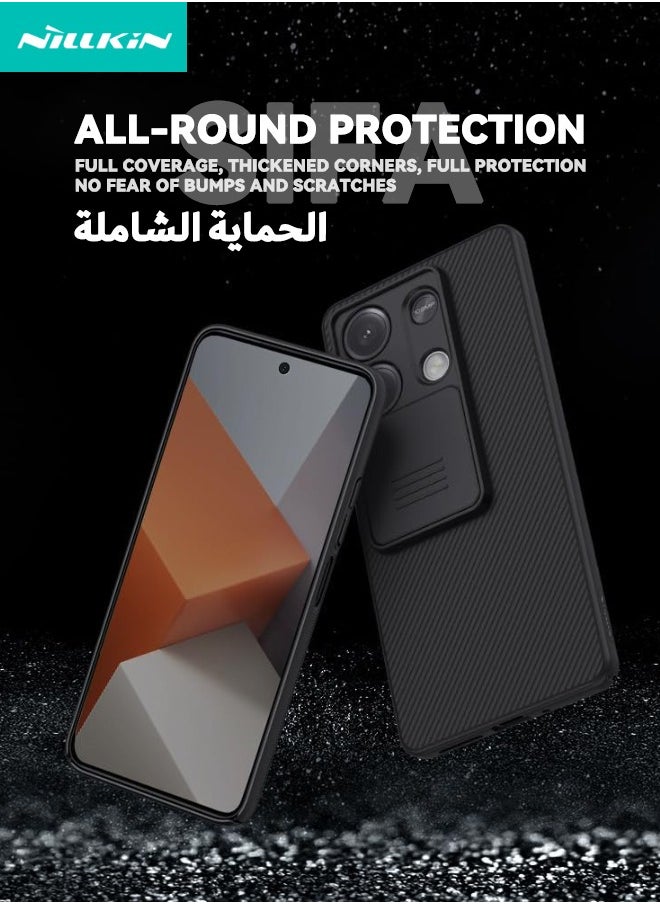 Nillkin Redmi Note 13 Case(Not 4G), Slide Camera Case Design, 360° Full Body Coverage Shockproof Phone Back Cover,  Anti-Fall Anti-Scratch Anti-fingerprint Protective Case for Redmi Note 13 5G, Black  - Image 4