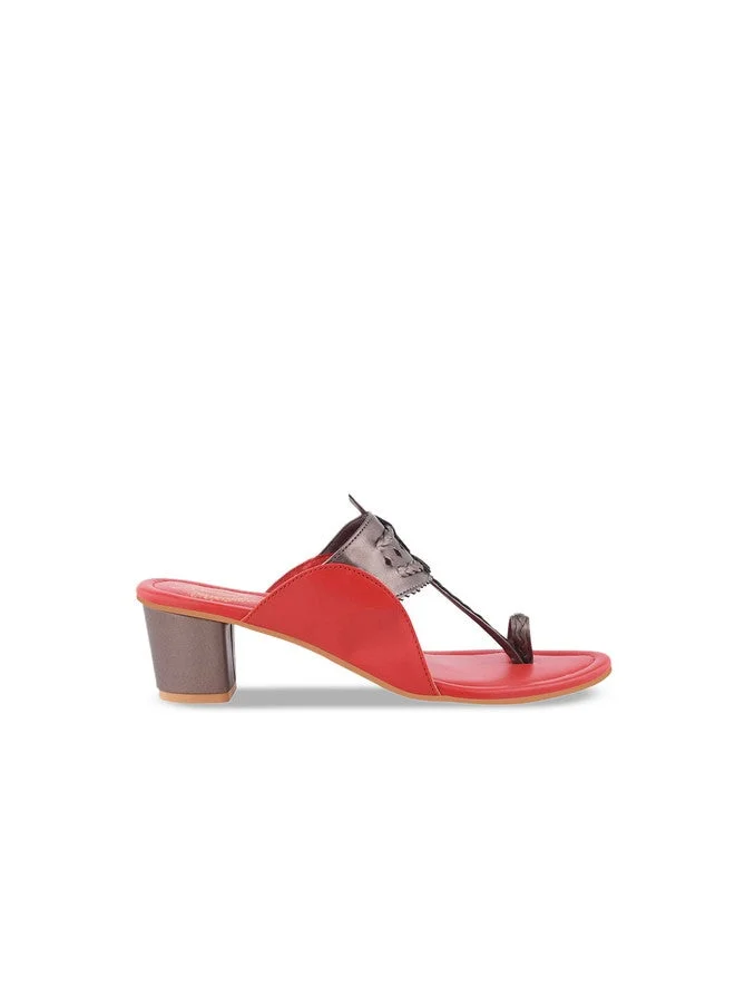 Shoetopia Shoetopia Girls Printed Ethnic Block Sandals