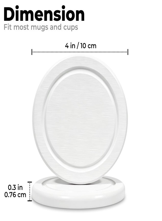 GZ5CG Diatomaceous Earth Coasters 4 Inch Absorbent Ceramic with Holder, Round Non-Stick Non-Slip, Cork Backing Included (White, 6 pcs) - Image 2