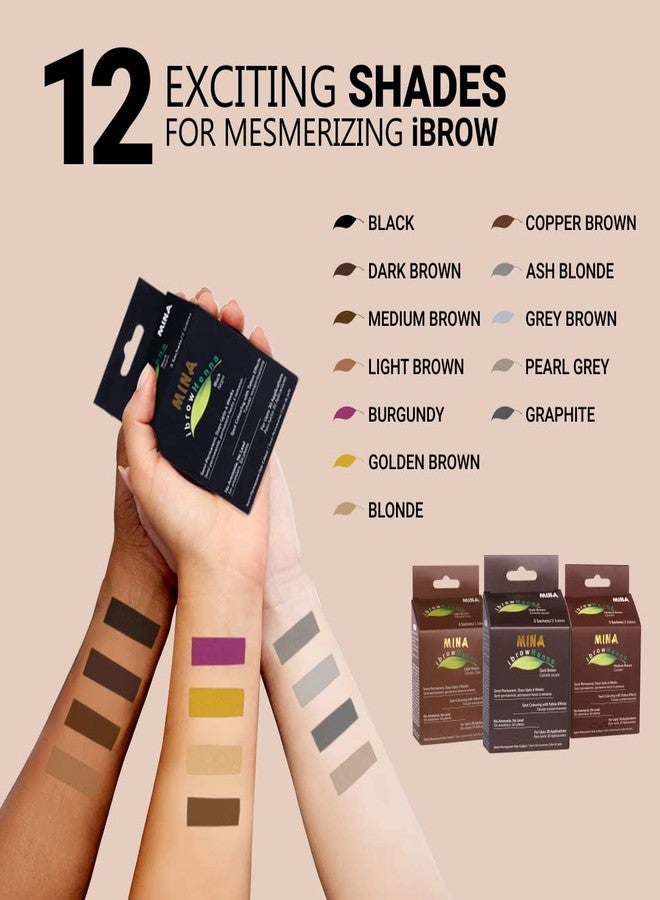 MinaiBrow Mina ibrow Hair Color Light Brown |Natural Spot coloring Hair Tinting Powder with brow Nourishing Oil For Professional, Water and Smudge Proof | No Ammonia, No Lead with 100% Gray Converge - Image 5