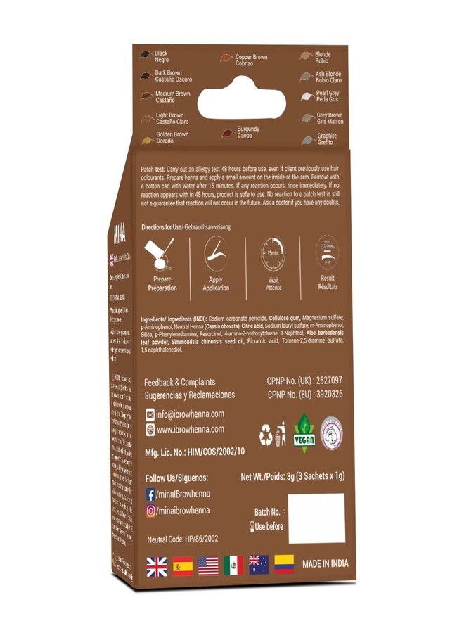 MinaiBrow Mina ibrow Hair Color Light Brown |Natural Spot coloring Hair Tinting Powder with brow Nourishing Oil For Professional, Water and Smudge Proof | No Ammonia, No Lead with 100% Gray Converge - Image 2