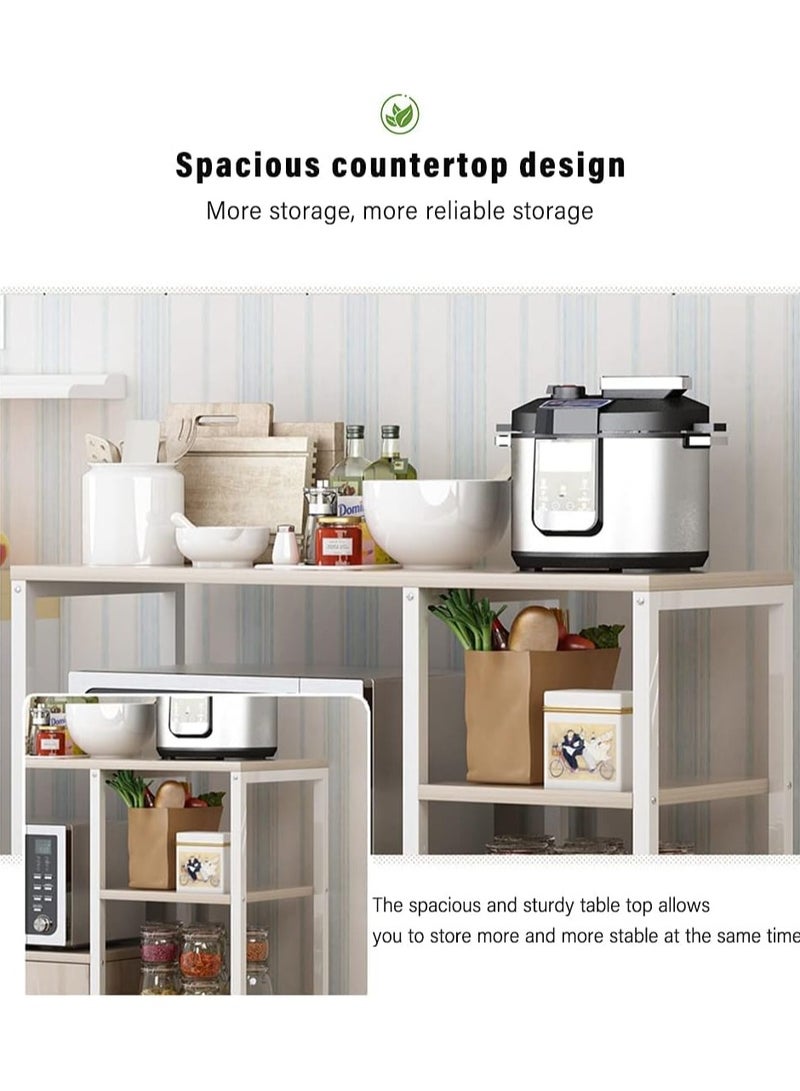 DubaiGallery 4-Tier Spice Holder Microwave Oven Stand Kitchen Rack with Storage Cabinet Multi Function Baker's Racks for Utensils Vegetable Fruit - Image 3