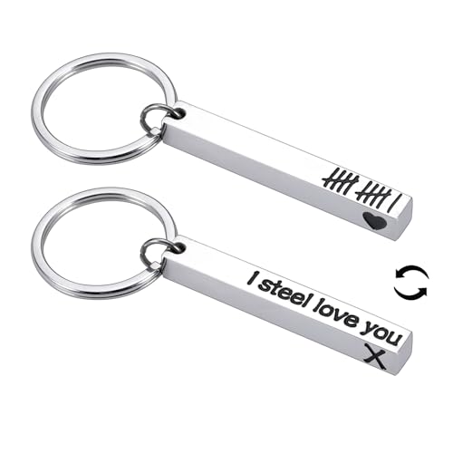 Fleure Esme Valentines Gifts for Him 11 Year Anniversary Keychain Gifts for Boyfriend Husband Her from Wife Girlfriend Christmas Stocking Stuffers Birthday Gifts for Couple Men 11 Anniversary Wedding Love Gifts - Image 1