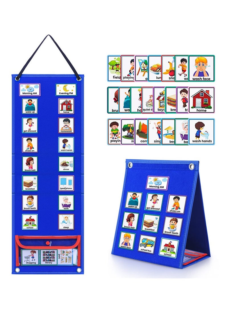 Excefore Visual Daily Learning Schedule Pocket Chart for Kids - Image 1