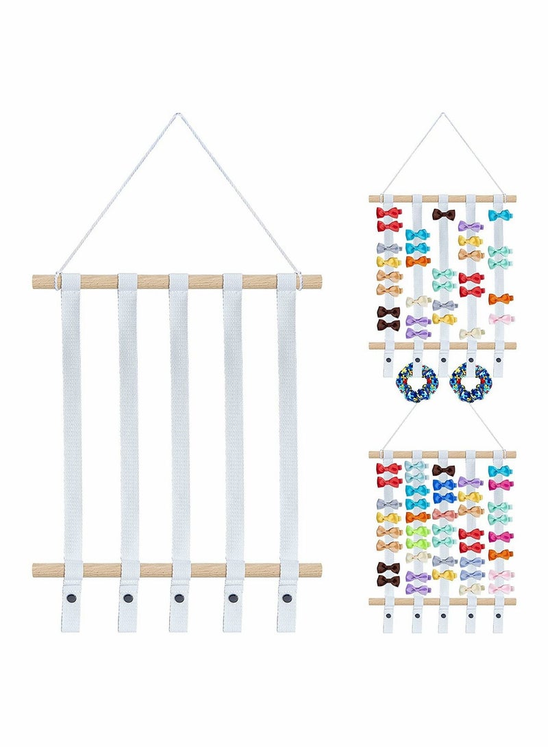 Loquat Hair Bow Holder Organizer for Girls, Headbands Storage Clips Display Organizer(White) - Image 1