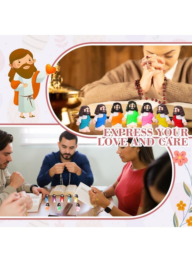 Bememo 25 Pcs Little Jesus Figures Original Design Mini Rubber Jesus Toys To Hide And Seek Religious Party Favors Sunday School Baptism Gifts (Vibrant Color) - Image 4