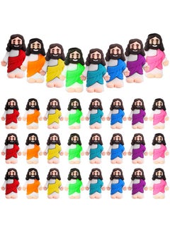 Bememo 25 Pcs Little Jesus Figures Original Design Mini Rubber Jesus Toys To Hide And Seek Religious Party Favors Sunday School Baptism Gifts (Vibrant Color)  - Image 1