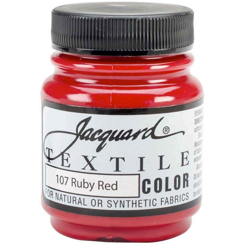 Jacquard Fabric Paint 2.25 Oz Ruby Red for Clothes, Furniture Upholstery, Shoes or Tote Bags