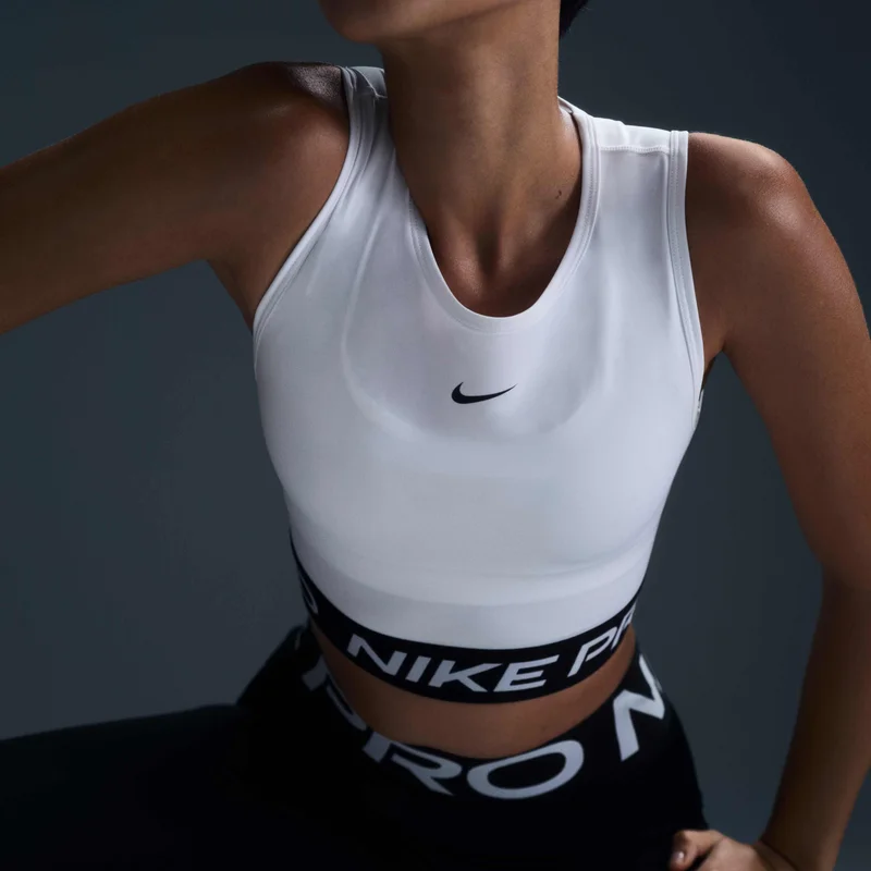 Nike White Women's Pro Dri-FIT Crop Top for Women | Best Price UAE