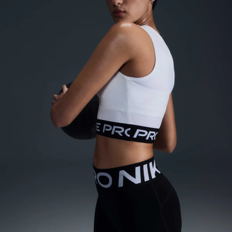 Nike White Women's Pro Dri-FIT Crop Top for Women | Best Price UAE