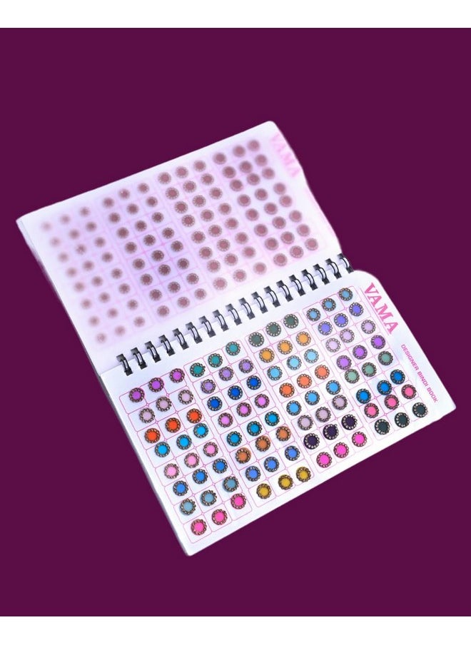 VAMA Fashions Multicolor Round Pastel English Mint Colors Stone Border Booklet Forehead Sindoor Sticker Bindi Book For Women  - Image 3