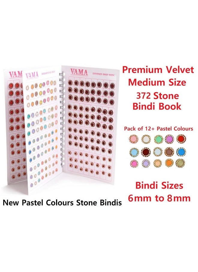 VAMA Fashions Multicolor Round Pastel English Mint Colors Stone Border Booklet Forehead Sindoor Sticker Bindi Book For Women  - Image 2