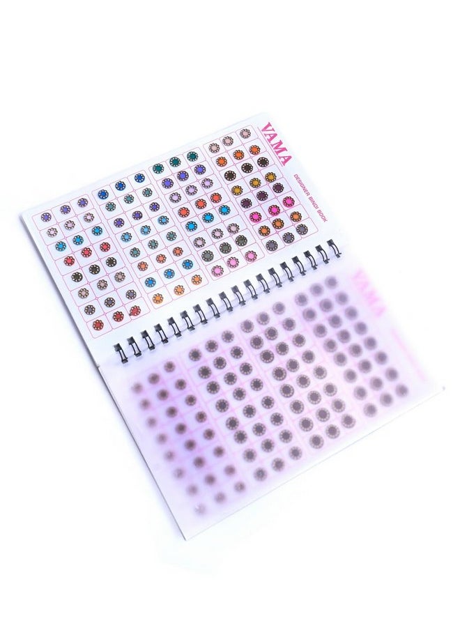 VAMA Fashions Multicolor Round Pastel English Mint Colors Stone Border Booklet Forehead Sindoor Sticker Bindi Book For Women  - Image 4