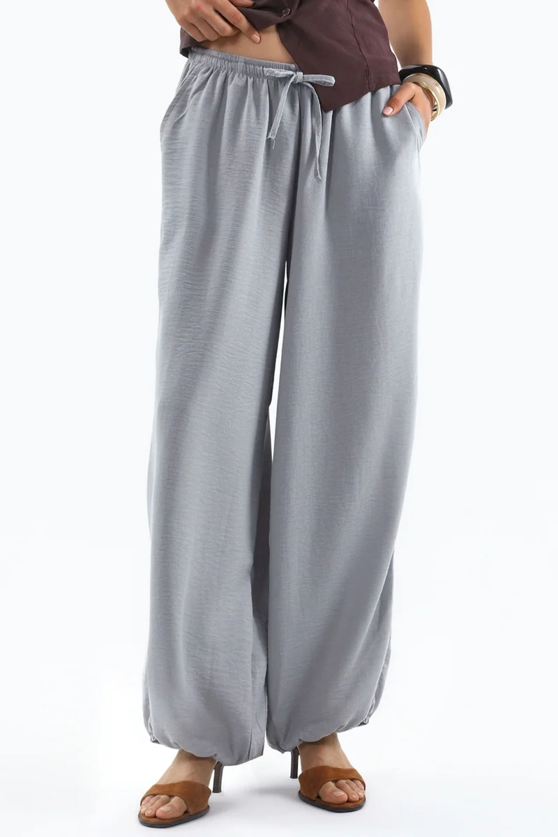 BUSEM Wide-Leg Woven Trousers with Drawstring Waist