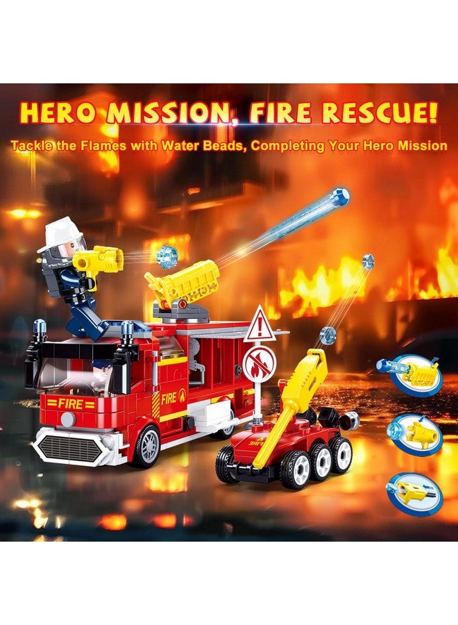 Sluban City Fire Training Set, Fire Rescue Building Set with 4 Fireman Minifigures & Fire Truck, Compatible with Lego City Fire Station Set, Building Toys Gifts for Boys Aged 6-12, 585 PCS - Image 5