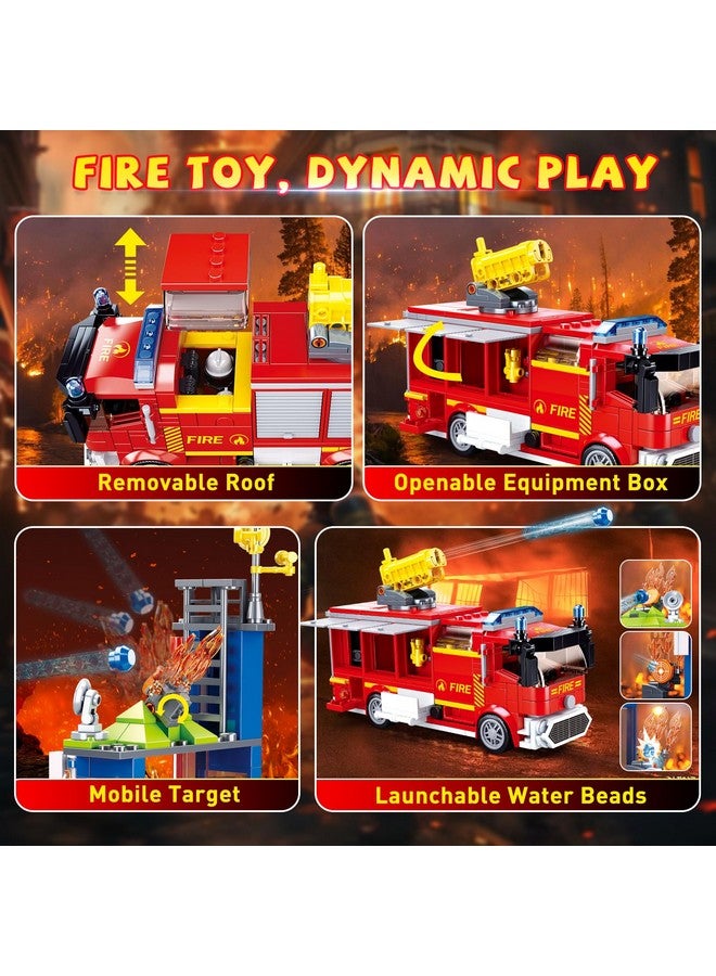 Sluban City Fire Training Set, Fire Rescue Building Set with 4 Fireman Minifigures & Fire Truck, Compatible with Lego City Fire Station Set, Building Toys Gifts for Boys Aged 6-12, 585 PCS - Image 3