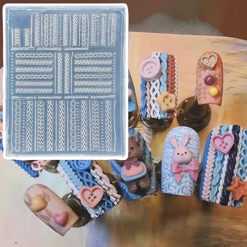 BHCCXZ 5Pcs 3D Sweater Knot Gel Nail Art Mold Arts Resin Buttons Molds for Accessories Supplies Cherry Bow Silicone Tools Nails - Image 2