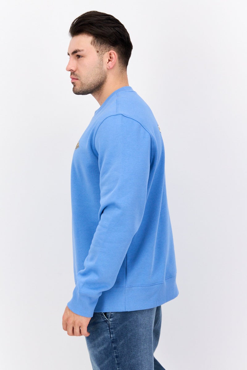 ESPRIT Men Crew Neck Brand Logo Long Sleeves Sweatshirt, Blue - Image 2