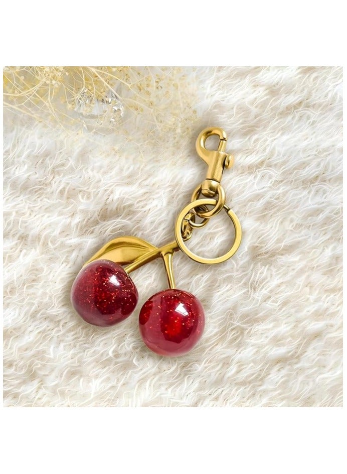An elegant, fruity cherry-shaped medallion with a sophisticated and distinctive design — perfect for everyday decoration and a modern touch to travel and outdoor accessories! - Image 2