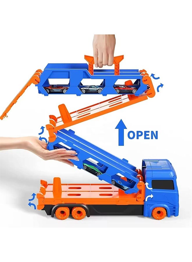 Kids Truck Car Toys,Dinosaur Truck Toddler Toys ,Child Dinosaur Devours Rail Car, Foldable Car Race Track with 8 Metal Cars, Dinosaur Swallowing car, Ejection Slide Track Storage Alloy Car,Foldable Children's Educational Toy Car, Toddler Car Toys Set for 3+Years Old Kids Boys Girls - Image 5