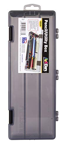 ArtBin 6900AB Pencil Utility Box, Art & Craft Organizer, [1] Divided Storage Box for Pens, Pencils, Markers, Paint Brushes, etc., Translucent Charcoal - Image 5