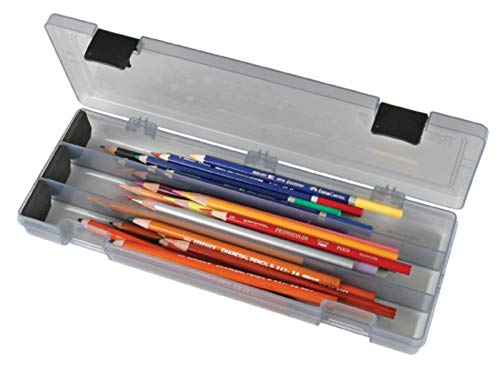 ArtBin 6900AB Pencil Utility Box, Art & Craft Organizer, [1] Divided Storage Box for Pens, Pencils, Markers, Paint Brushes, etc., Translucent Charcoal - Image 4