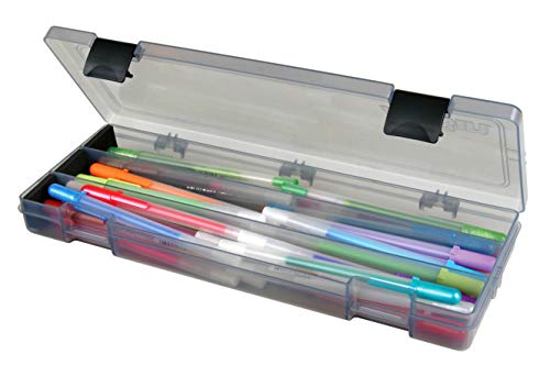 ArtBin 6900AB Pencil Utility Box, Art & Craft Organizer, [1] Divided Storage Box for Pens, Pencils, Markers, Paint Brushes, etc., Translucent Charcoal - Image 2
