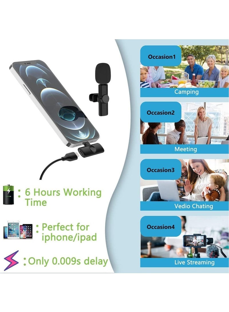 Wireless Lavalier Microphone for iPhone iPad, Plug-Play Wireless Mic for Recording, Live Stream, YouTube, TikTok, Facebook, Noise Reduction Auto-Sync - Image 3