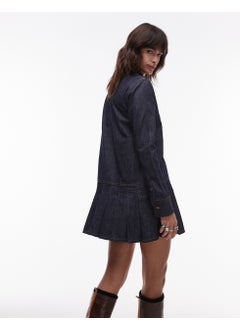 TOPSHOP Long Sleeve Pleat Shirt Dress  - Image 2